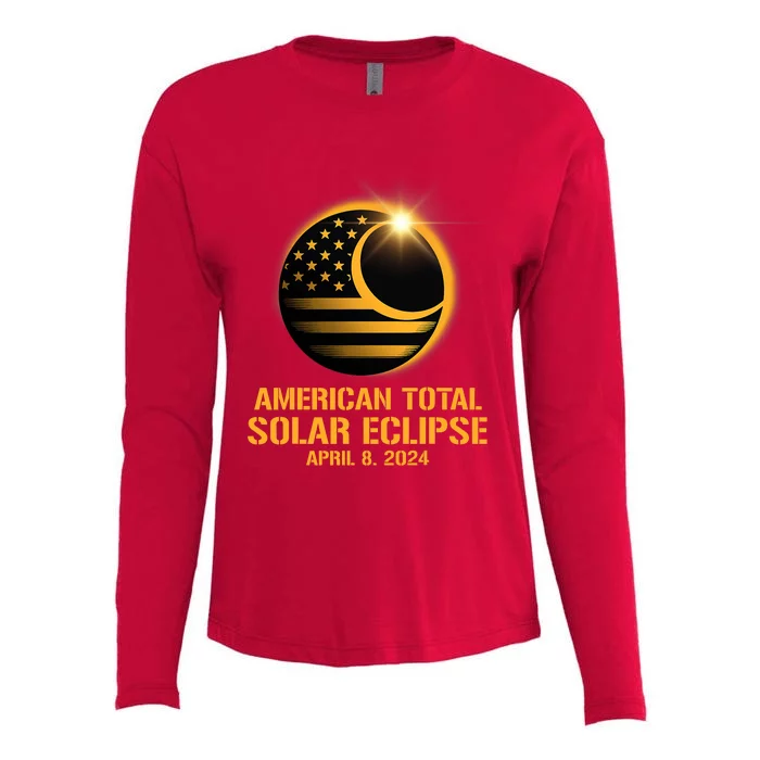 American Total Solar Eclipse April 8 2024 Totality Astronomy Womens Cotton Relaxed Long Sleeve T-Shirt