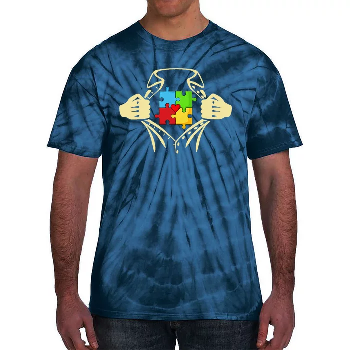 Autism Teacher Superhero Tie-Dye T-Shirt