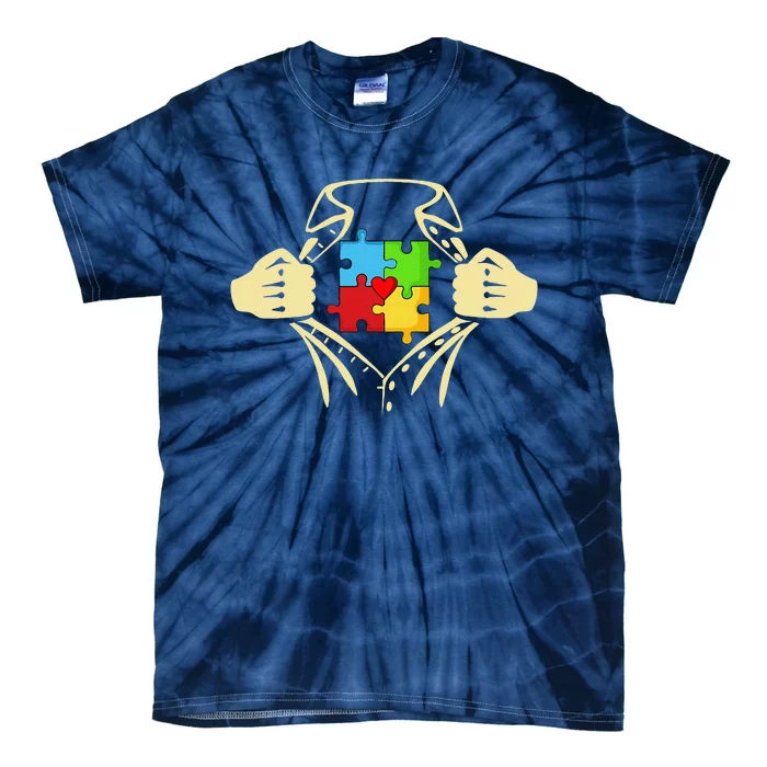 Autism Teacher Superhero Tie-Dye T-Shirt