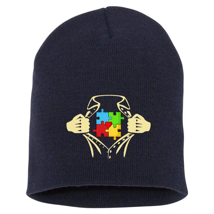 Autism Teacher Superhero Short Acrylic Beanie