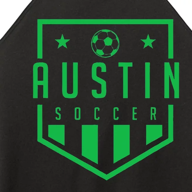 Austin Texas Soccer  Futbol Jersey Kit Badge Match Women’s Perfect Tri Rocker Tank