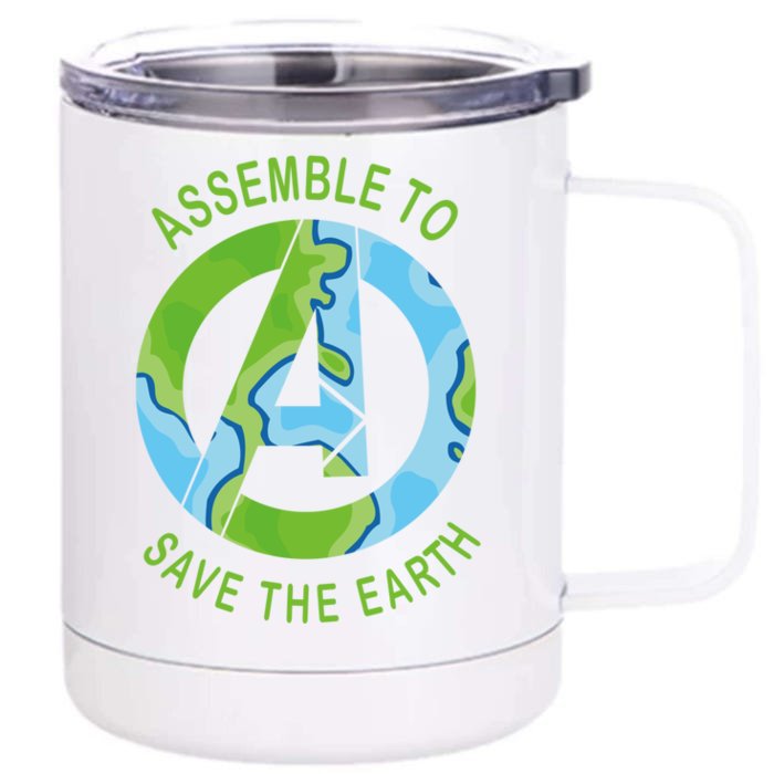 Assemble To Save The Earth Happy Earth Day Great Gift Front & Back 12oz Stainless Steel Tumbler Cup