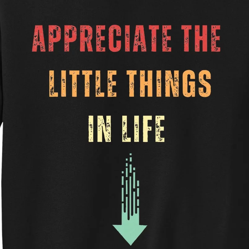 Appreciate The Small Things In Life Funny Arrow Sarcasm Pun Sweatshirt