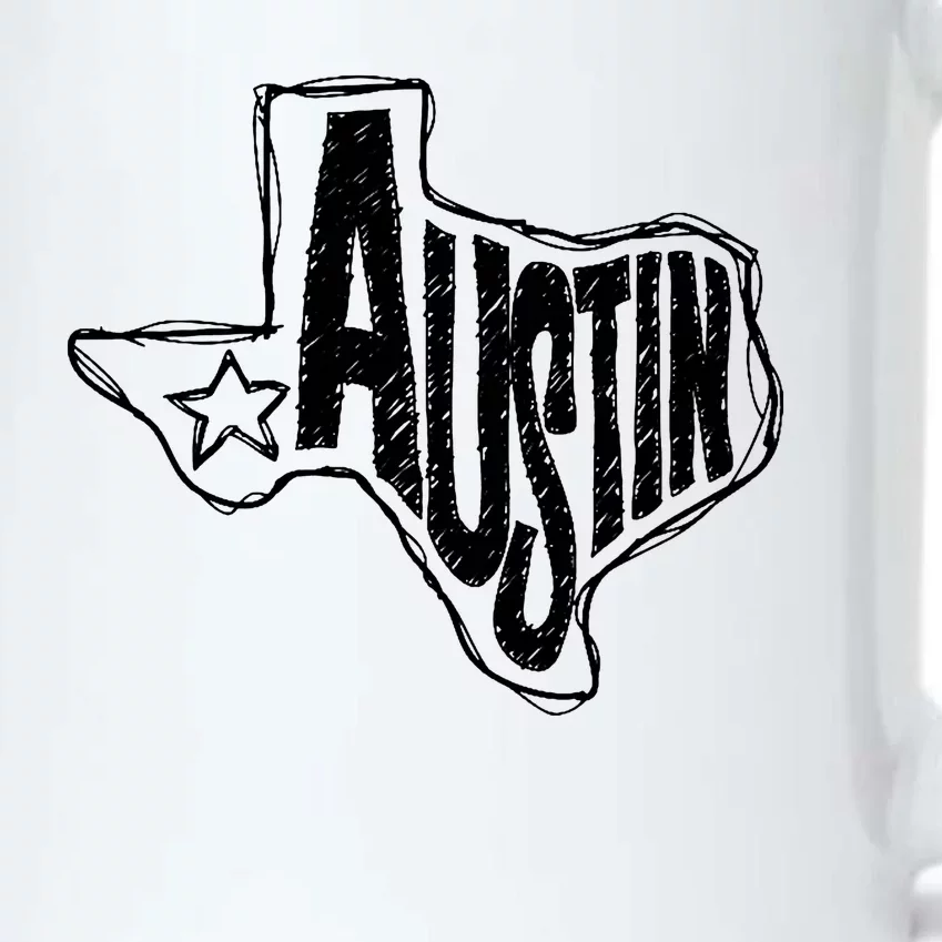 Austin Texas State Retro Outline Map Black Color Changing Mug