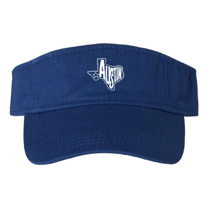 Austin Texas State Retro Outline Map Valucap Bio-Washed Visor