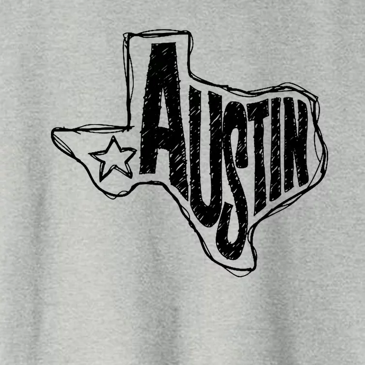 Austin Texas State Retro Outline Map Women's Crop Top Tee