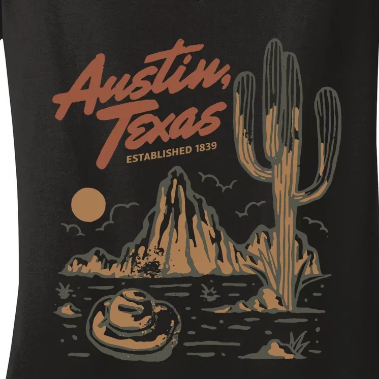 Austin Texas State Women's V-Neck T-Shirt