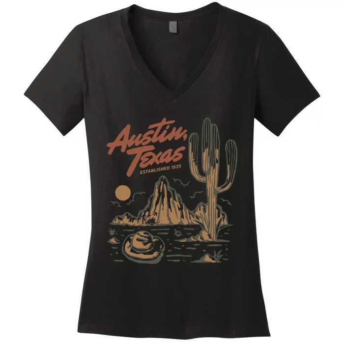 Austin Texas State Women's V-Neck T-Shirt