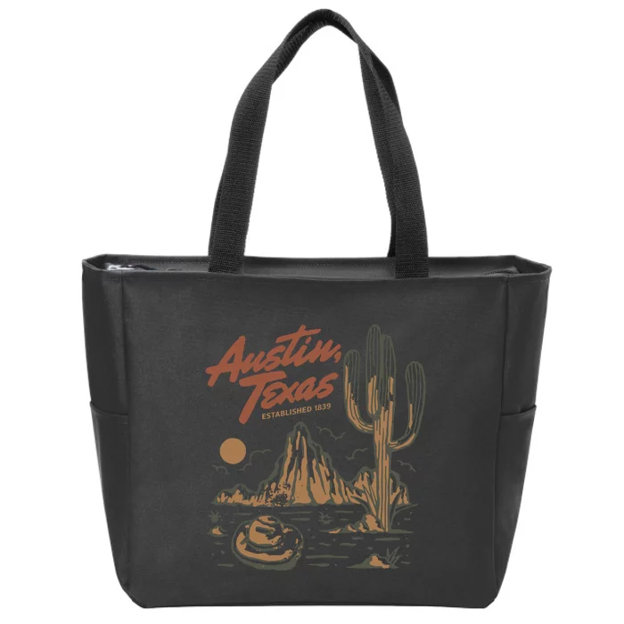 Austin Texas State Zip Tote Bag