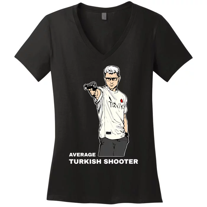 Average Turkish Shooter Women's V-Neck T-Shirt