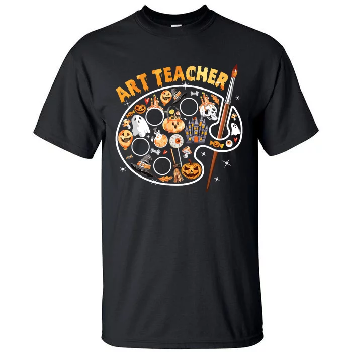 Art Teacher Spooky Pumpkin Halloween Tall T-Shirt