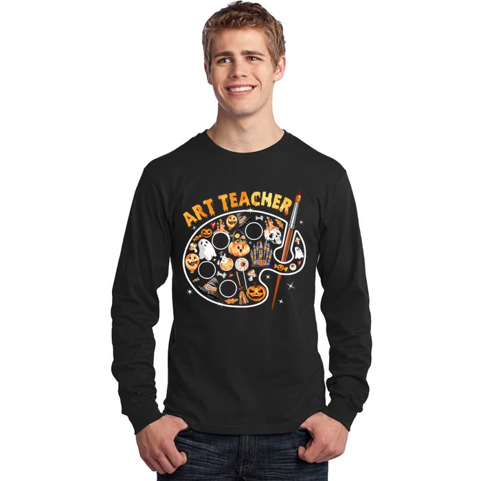 Art Teacher Spooky Pumpkin Halloween Tall Long Sleeve T-Shirt