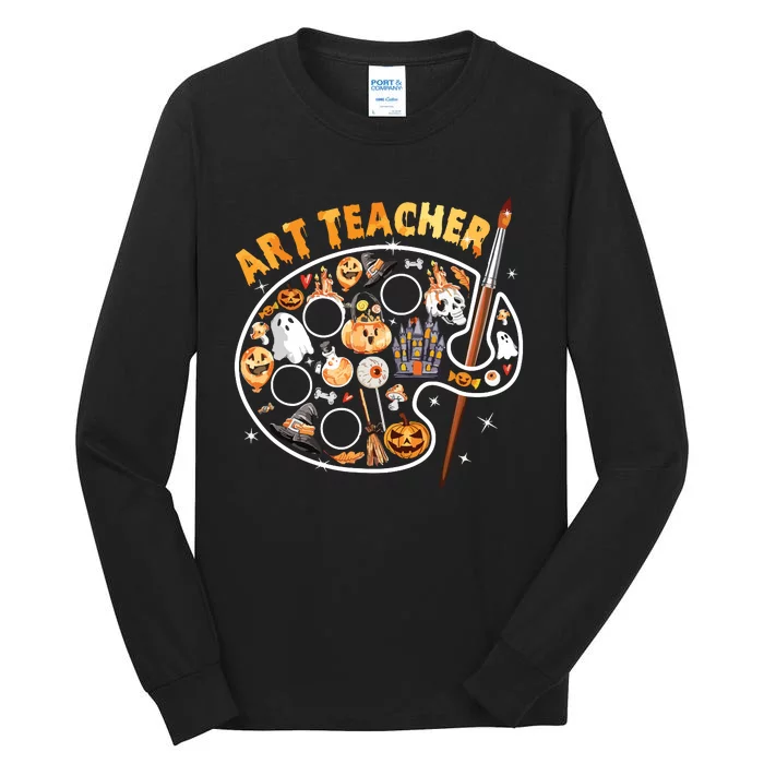 Art Teacher Spooky Pumpkin Halloween Tall Long Sleeve T-Shirt