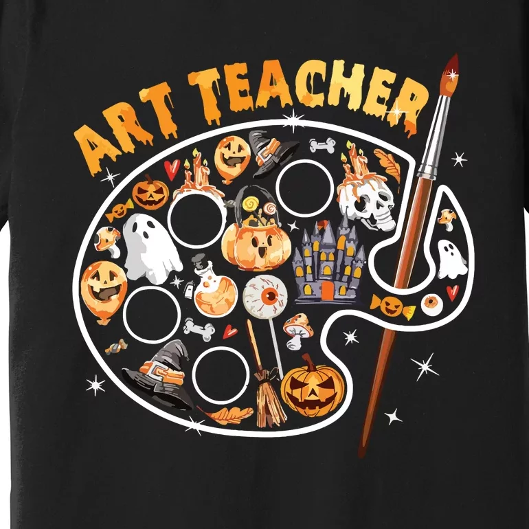 Art Teacher Spooky Pumpkin Halloween Premium T-Shirt