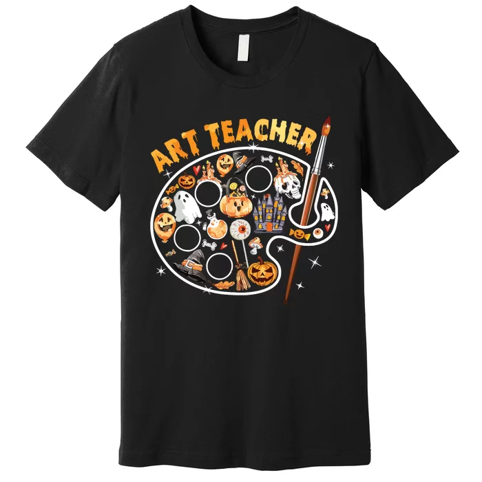 Art Teacher Spooky Pumpkin Halloween Premium T-Shirt