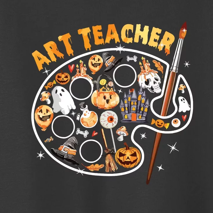 Art Teacher Spooky Pumpkin Halloween Toddler T-Shirt