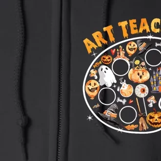 Art Teacher Spooky Pumpkin Halloween Full Zip Hoodie