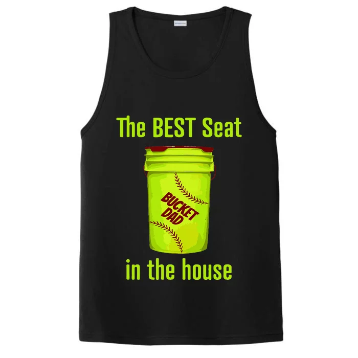 As Tees Softball Dad Best Seat In The House Catcher Performance Tank