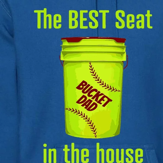 As Tees Softball Dad Best Seat In The House Catcher Premium Hoodie