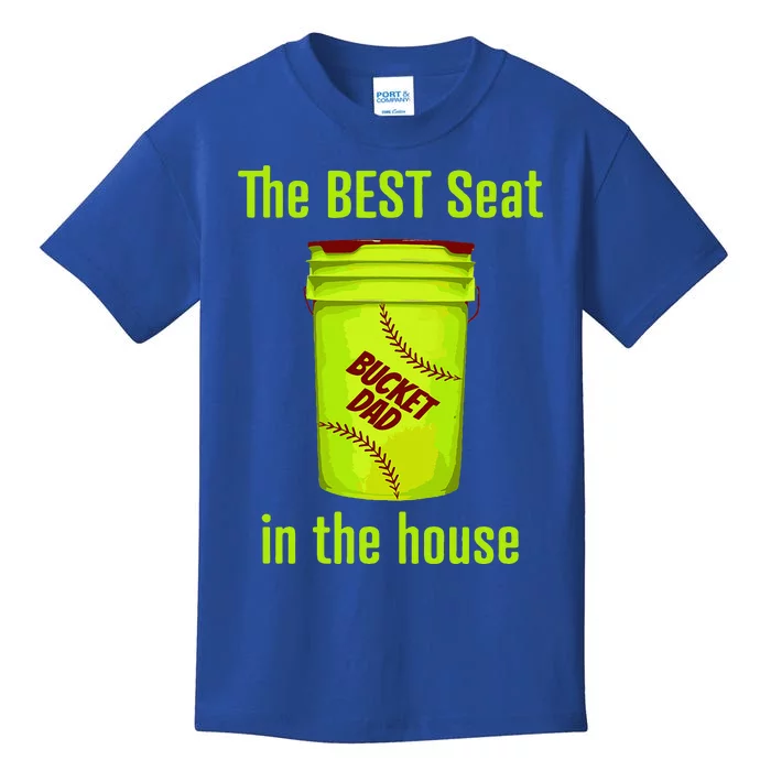 As Tees Softball Dad Best Seat In The House Catcher Kids T-Shirt