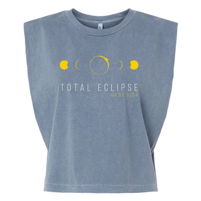 American Totality Solar Lunar Eclipse April 8 2024 Garment-Dyed Women's Muscle Tee