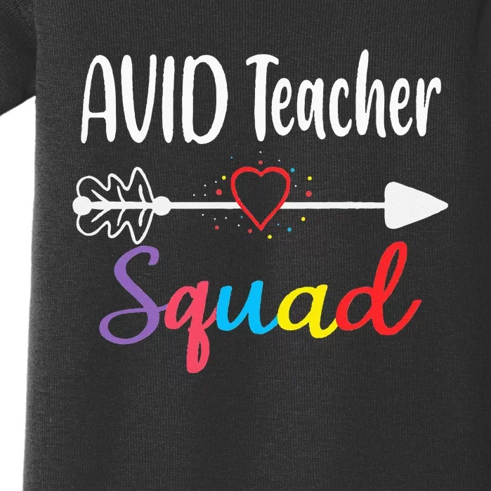 AVID Teacher Squad Funny Back To School Teacher supplies Baby Bodysuit