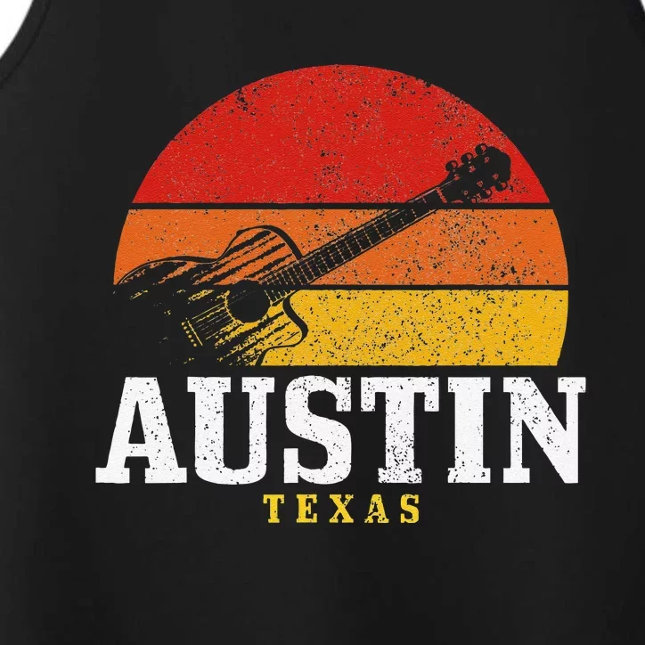 Austin Texas Souvenir Guitar Music Lover Performance Tank