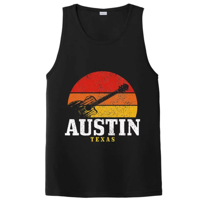 Austin Texas Souvenir Guitar Music Lover Performance Tank