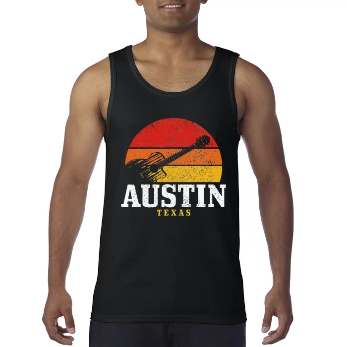 Austin Texas Souvenir Guitar Music Lover Tank Top