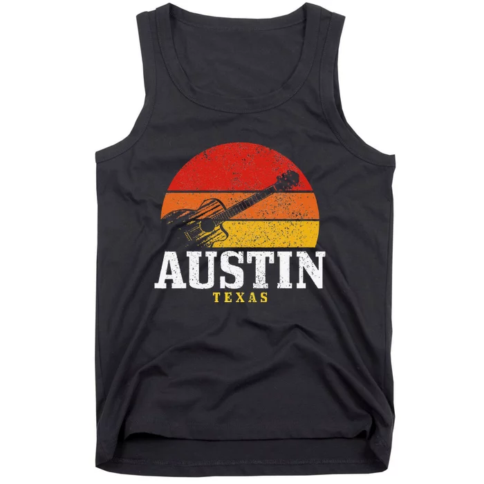 Austin Texas Souvenir Guitar Music Lover Tank Top