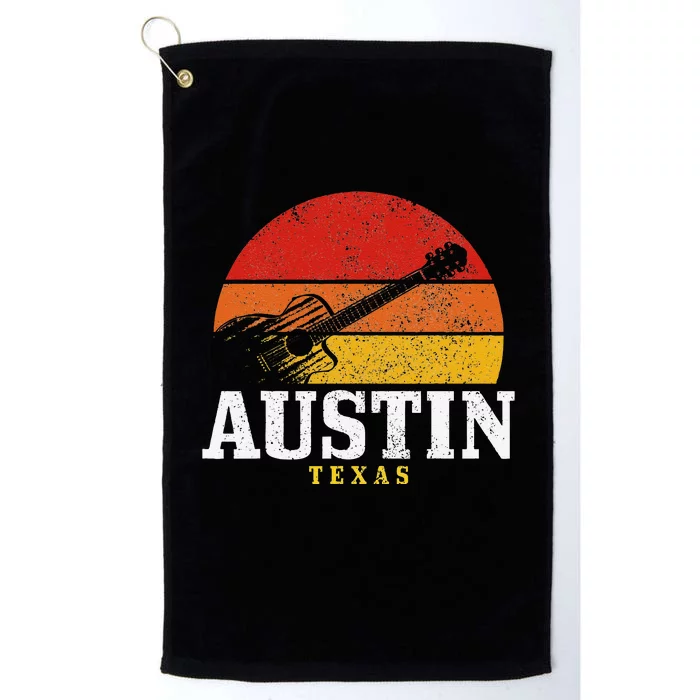 Austin Texas Souvenir Guitar Music Lover Platinum Collection Golf Towel