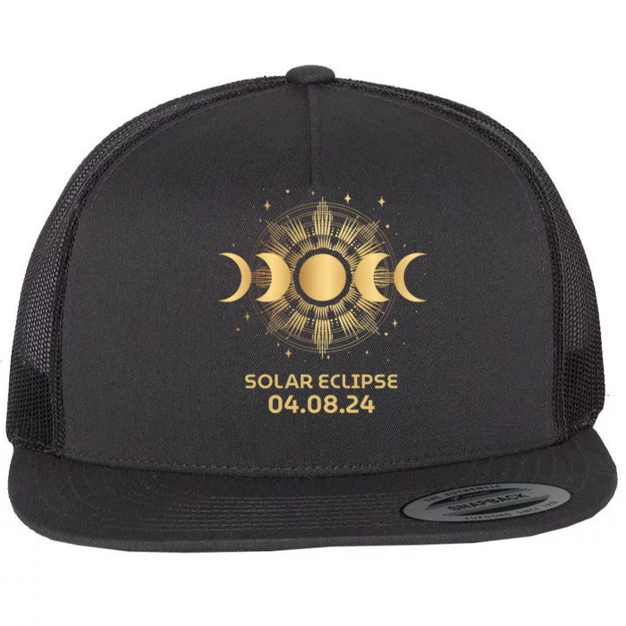 American Total Solar Eclipse April 8th 2024 Flat Bill Trucker Hat