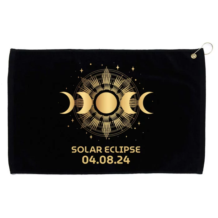 American Total Solar Eclipse April 8th 2024 Grommeted Golf Towel