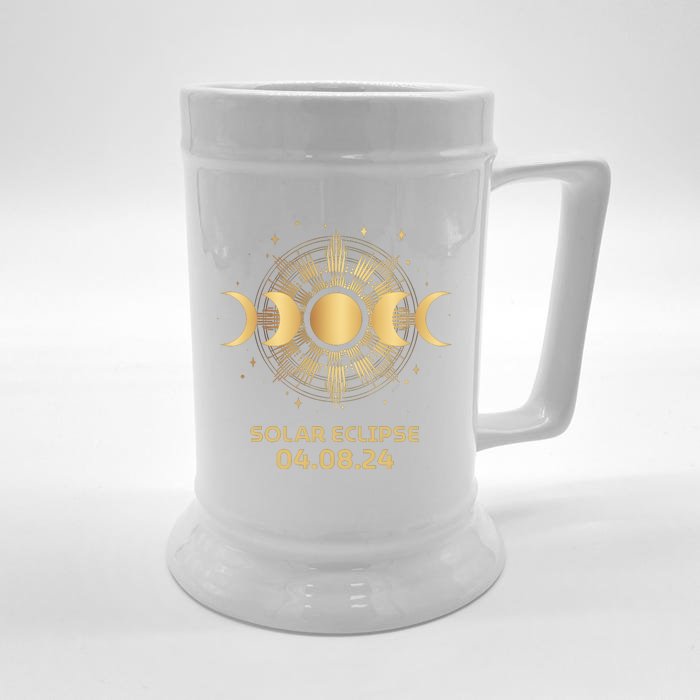 American Total Solar Eclipse April 8th 2024 Front & Back Beer Stein