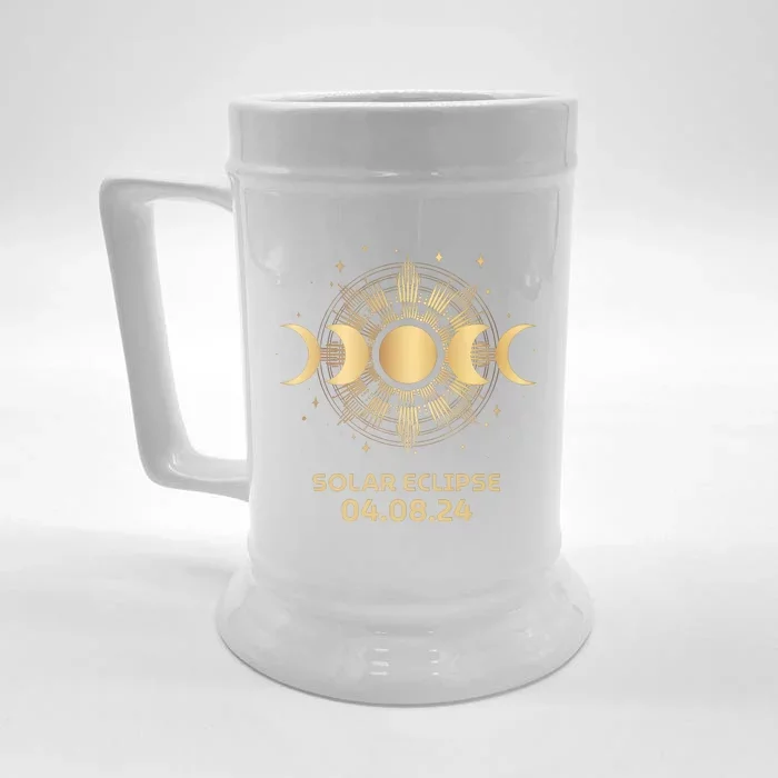 American Total Solar Eclipse April 8th 2024 Front & Back Beer Stein