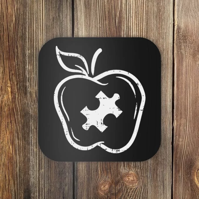 Autism Teacher Special Education Awareness Apple Coaster