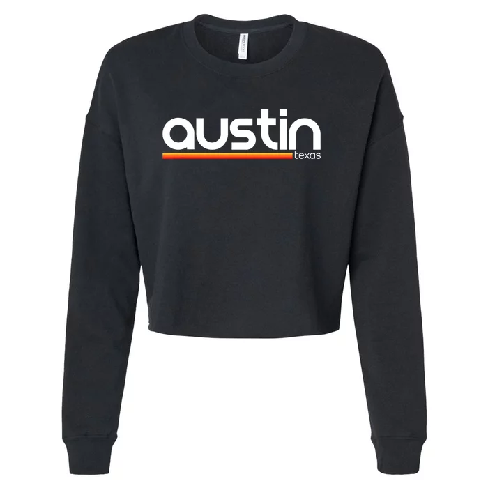 Austin Texas Souvenir Vintage Funny Texas Austin Cropped Pullover Crew