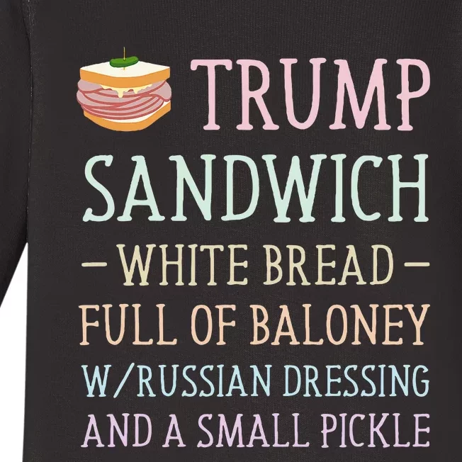 Anti Trump Sandwich Sign Funny Baby Long Sleeve Bodysuit