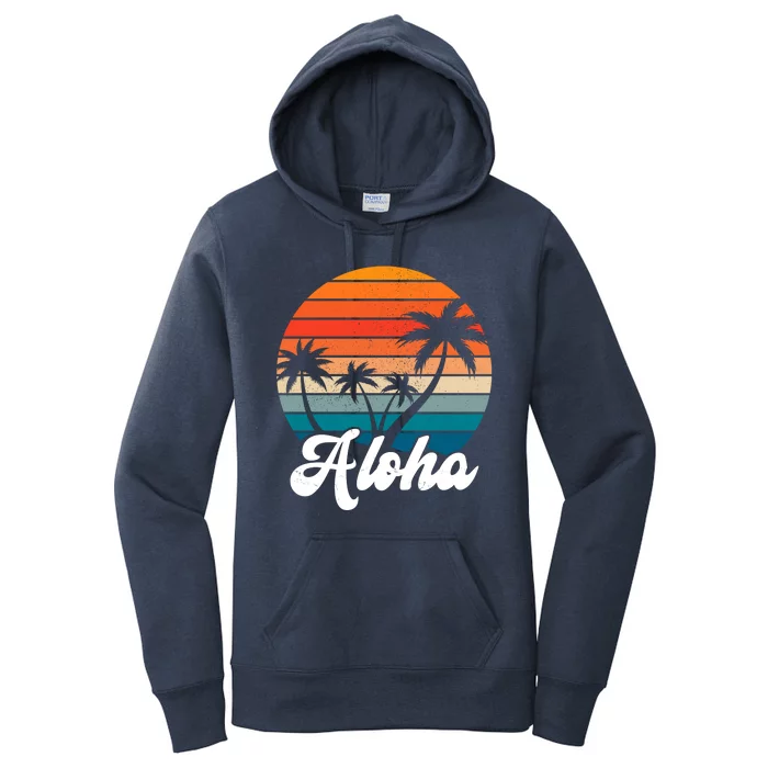 Aloha Tropical Sunset Vintage Vacation Women's Pullover Hoodie