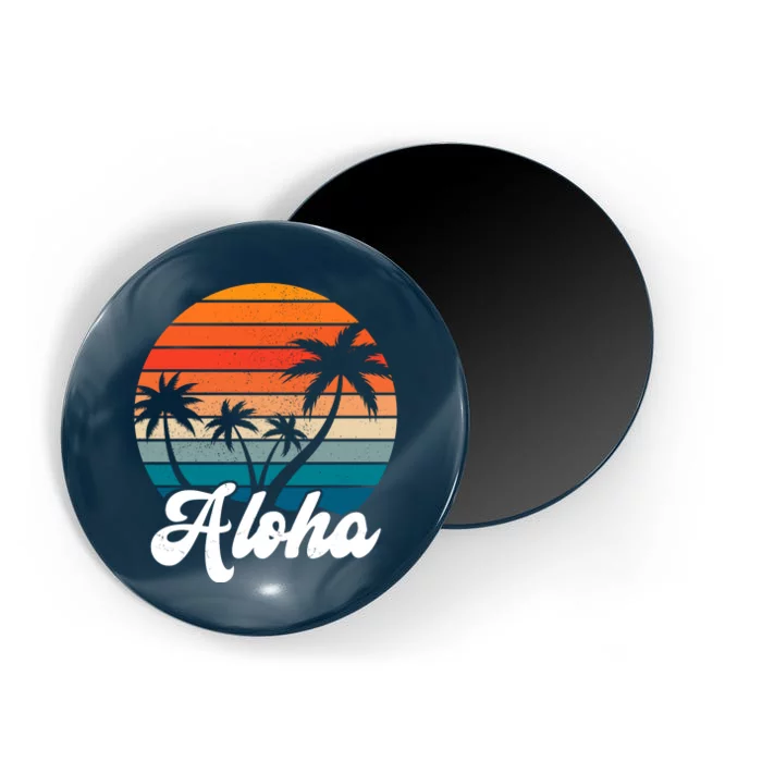 Aloha Tropical Sunset Vintage Vacation Magnet