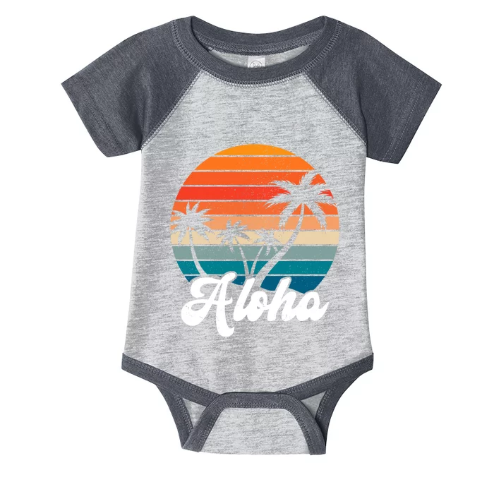 Aloha Tropical Sunset Vintage Vacation Infant Baby Jersey Bodysuit