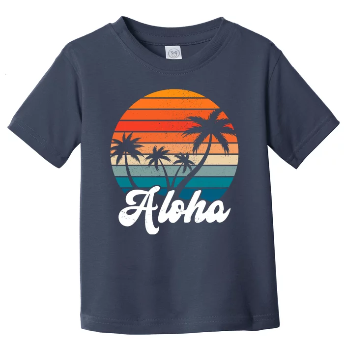 Aloha Tropical Sunset Vintage Vacation Toddler T-Shirt