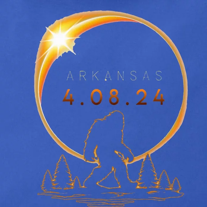 Arkansas Total Solar Eclipse 2024 Bigfoot Solar Eclipse Zip Tote Bag