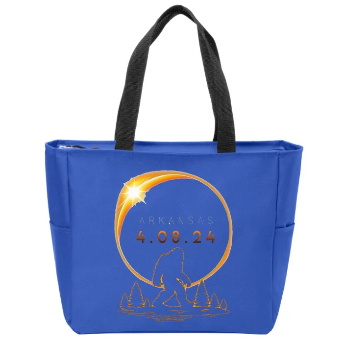 Arkansas Total Solar Eclipse 2024 Bigfoot Solar Eclipse Zip Tote Bag