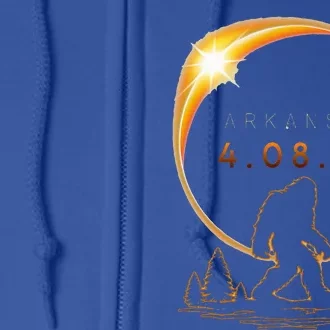 Arkansas Total Solar Eclipse 2024 Bigfoot Solar Eclipse Full Zip Hoodie