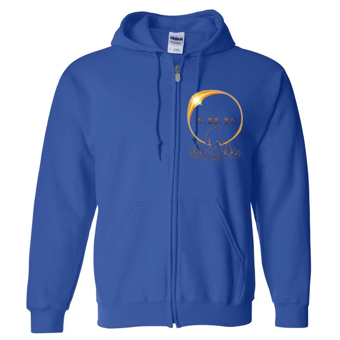 Arkansas Total Solar Eclipse 2024 Bigfoot Solar Eclipse Full Zip Hoodie