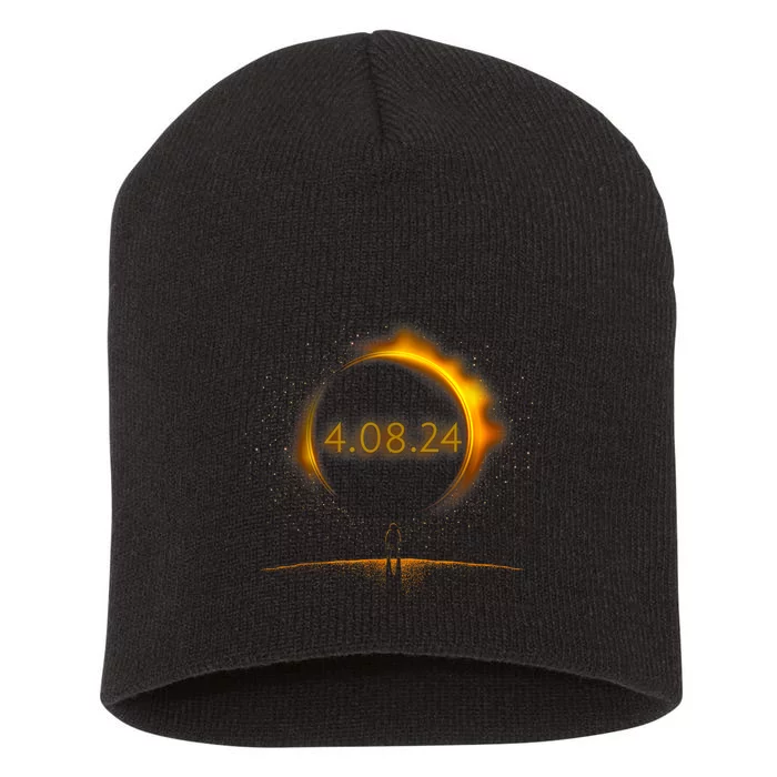 America Totality Spring 4.08.24 Total Solar Eclipse 2024 Short Acrylic Beanie