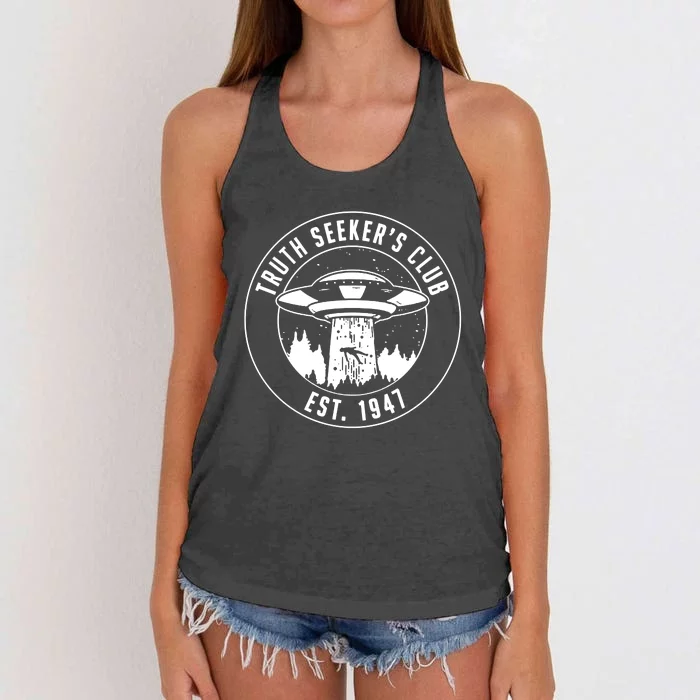 Alien Truth SeekerS Club Est 1947 Women's Knotted Racerback Tank