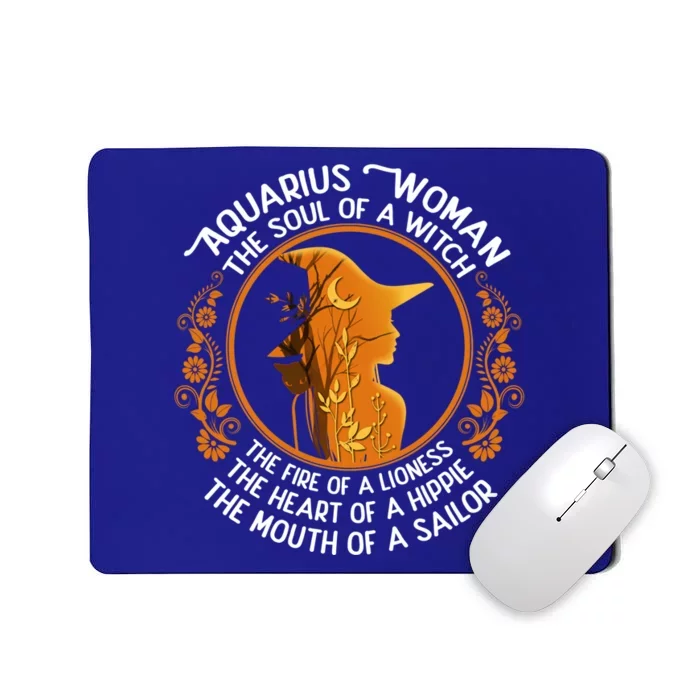 Aquarius The Soul Of A Witch Zodiac Sign Birthday Gift Mousepad