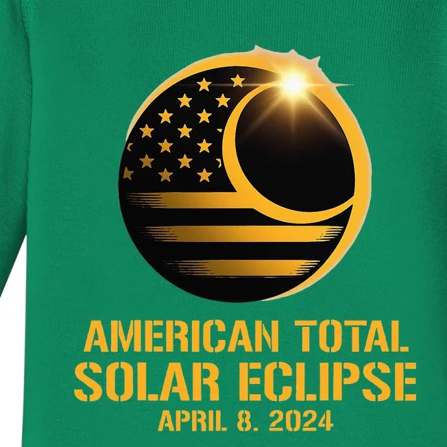 American Total Solar Eclipse April 8 2024 Totality Astronomy Baby Long Sleeve Bodysuit